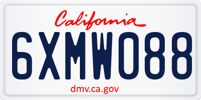 CA license plate 6XMW088