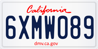 CA license plate 6XMW089