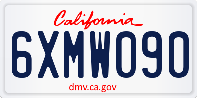 CA license plate 6XMW090