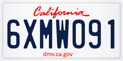 CA license plate 6XMW091
