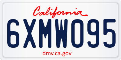 CA license plate 6XMW095
