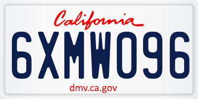 CA license plate 6XMW096
