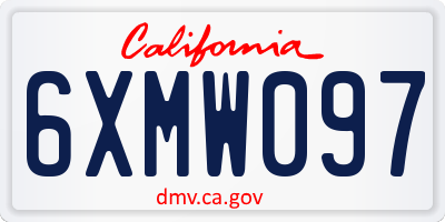 CA license plate 6XMW097