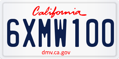 CA license plate 6XMW100