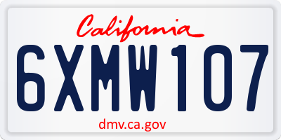 CA license plate 6XMW107