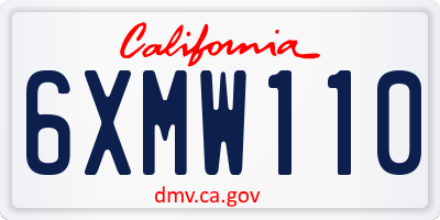 CA license plate 6XMW110