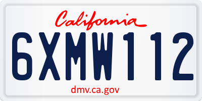 CA license plate 6XMW112