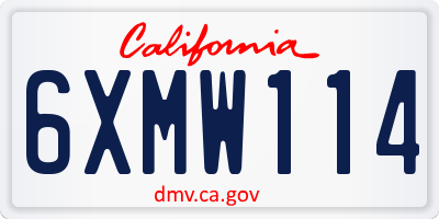CA license plate 6XMW114