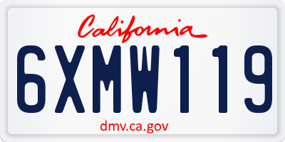 CA license plate 6XMW119