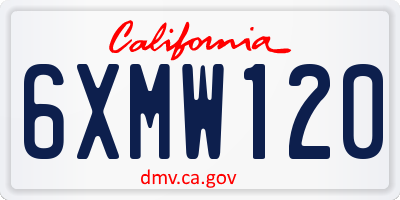 CA license plate 6XMW120