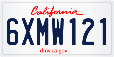 CA license plate 6XMW121