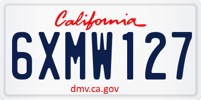CA license plate 6XMW127