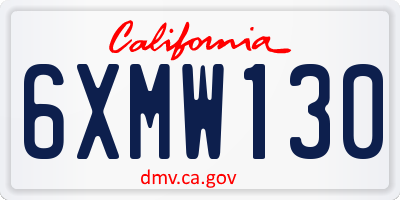 CA license plate 6XMW130
