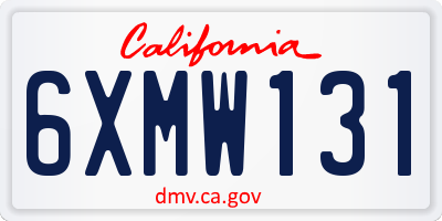 CA license plate 6XMW131