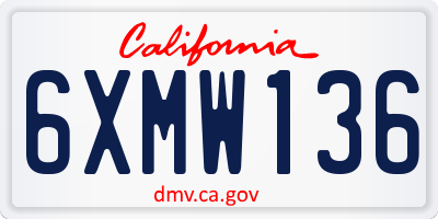 CA license plate 6XMW136