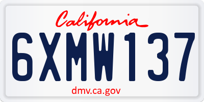 CA license plate 6XMW137