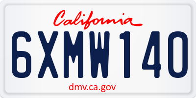 CA license plate 6XMW140