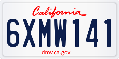 CA license plate 6XMW141