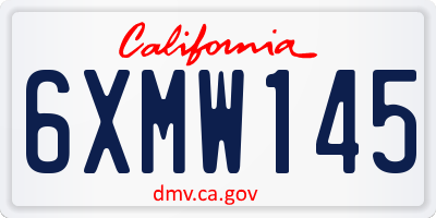 CA license plate 6XMW145
