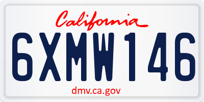 CA license plate 6XMW146