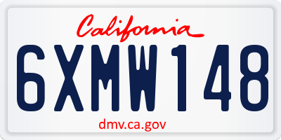 CA license plate 6XMW148