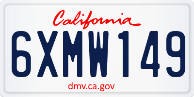 CA license plate 6XMW149