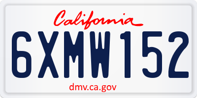 CA license plate 6XMW152