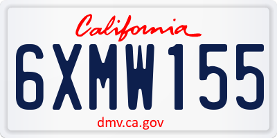 CA license plate 6XMW155