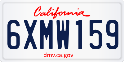 CA license plate 6XMW159