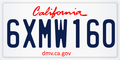 CA license plate 6XMW160