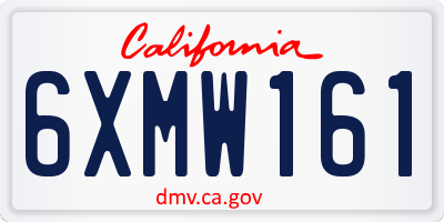 CA license plate 6XMW161