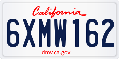 CA license plate 6XMW162
