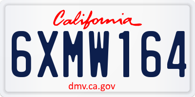 CA license plate 6XMW164
