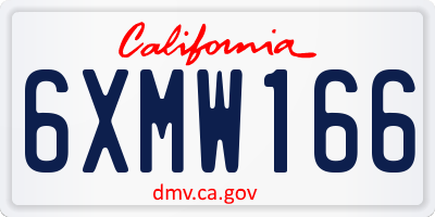 CA license plate 6XMW166