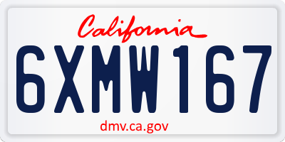 CA license plate 6XMW167