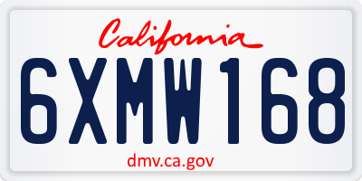 CA license plate 6XMW168