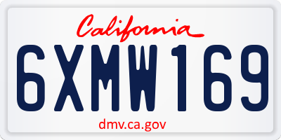 CA license plate 6XMW169