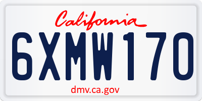 CA license plate 6XMW170