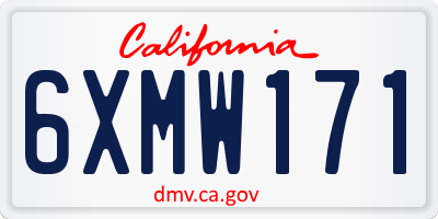CA license plate 6XMW171