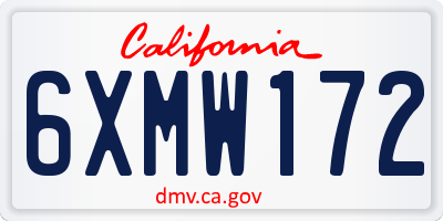 CA license plate 6XMW172