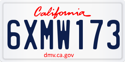 CA license plate 6XMW173