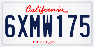 CA license plate 6XMW175