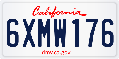CA license plate 6XMW176