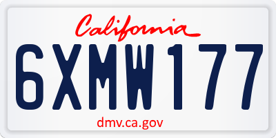 CA license plate 6XMW177