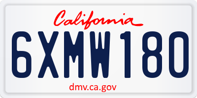 CA license plate 6XMW180