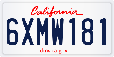 CA license plate 6XMW181