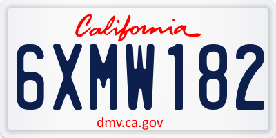 CA license plate 6XMW182