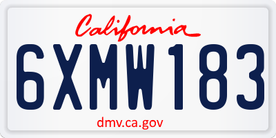 CA license plate 6XMW183