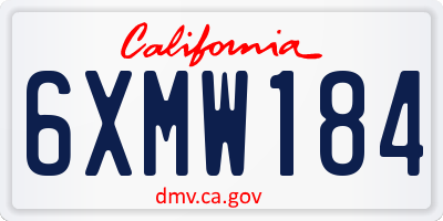 CA license plate 6XMW184