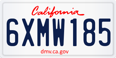 CA license plate 6XMW185